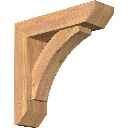 Ekena Millwork Thorton Slat Smooth Bracket w/ Offset Brace, Western Red Cedar, 5 1/2"W x 20"D x 20"H BKT0604X20X20THR06SWR